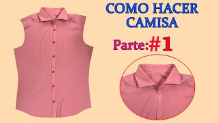 CAMISA DE HOMBRE  COMO HACER  PASO PASO MUY FACIL  DIY  SHIRT MADE [upl. by Eidob606]