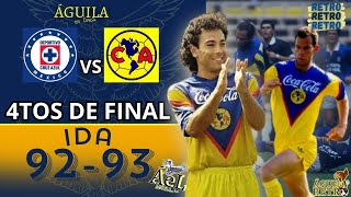 Águila Retro  Cruz Azul vs América  4tos de final Ida  Temp 9293  Águila en linea [upl. by Torie244]