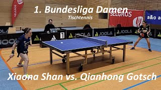 Xiaona Shan vsQianhong Gotsch  1 Bundesliga Damen [upl. by Ender]