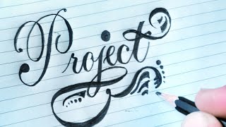 How to Write PROJECT in stylish Hand Lettering Beautiful Design [upl. by Llerruj560]