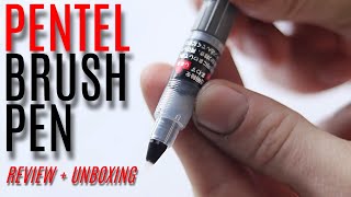 Pentel Fude Brush Pens Unboxing Review [upl. by Brana]