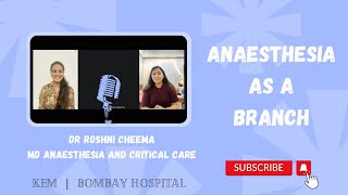 Anaesthesia as a career option  KEM  Bombay Hospital [upl. by Fennie]