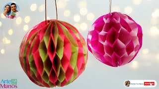 🔴Cómo Hacer FESTONES EN PAPELILLO Esferas en Papel Seda  Spheres in tissue paper [upl. by Ettener658]