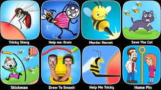 Help Me Tricky PuzzleHelp Me TrickyHelp Me Tricy BrainTricky StoryStickmanDraw To Smash [upl. by Enaj]