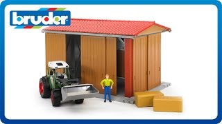 Bruder Toys bworld Farming Machine Hall with Figure 62620 [upl. by Leland595]