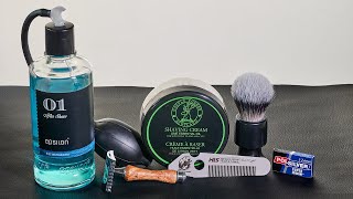 Muehle R41 Castle Forbes Lime shaving cream EPSILON Blue Mediterranean нож для мыла HLS бритьё [upl. by Prager]