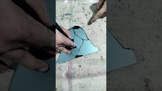 Aqua blue flower design cutting shortvideo glasscutting viralvideo cuttingglass [upl. by Evered812]