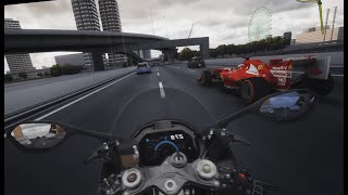 Motorbike vs F1 Car on Assetto Corsa [upl. by Lenod]