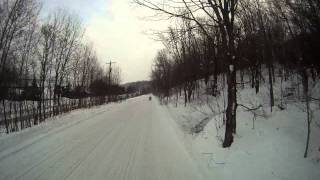 12912  Snowmobiling Through the city of Houghton MI [upl. by Belsky803]