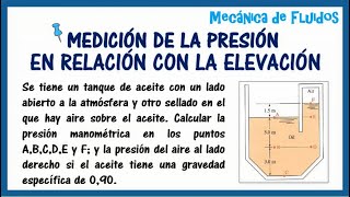 EJERCICIO DE MECÁNICA DE FLUIDOS MEDICIÓN DE LA PRESIÓN EN RELACIÓN CON LA ELEVACIÓN [upl. by Mello]