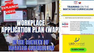 Workplace Application Plan in the Context of the MATATAG Curriculum [upl. by Ciri]