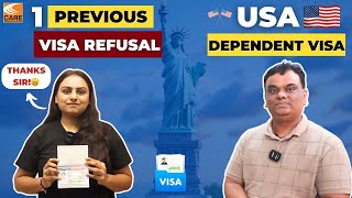 Successful USA DEPENDENT VISA Approved despite having 1 Previous Visa Refusal  USA F  2 VISA [upl. by Elvis]