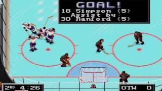 Edmonton scores 20 goals in one 10 minute period NHL 94 Sega Genesis [upl. by Einavoj]