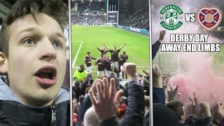 ABSOLUTE SCENES IN AWAY END AS HEARTS SMASH HIBERNIAN KICKS OFF [upl. by Ailimac]