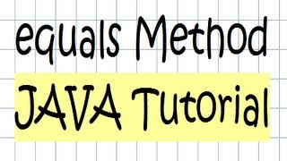 equals Method Tutorial  JAVA [upl. by Akeyla339]