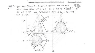 Sections of solids sectioning a HEXAGONAL PYRAMID with inclined section plane AISP [upl. by Lieberman439]