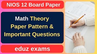 nios 12th maths previous year question papernios class 12 maths important chapters nios [upl. by Arndt]