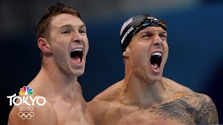 USA sets new world record to continue mens 4x100 medley relay reign  Tokyo Olympics  NBC Sports [upl. by Clarance]