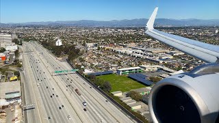 Cloudless amp Clear Los Angeles Landing – American – Airbus A321200NX – LAX – N417AN – SCS Ep 569 [upl. by Ataynik330]