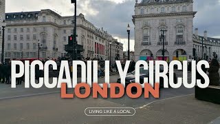 Piccadilly Circus Walking Tour London Exploring Piccadilly Circus London 4K [upl. by Fruma]