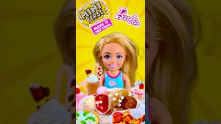 UhOh Barbies Party has no dessert Chelsea Doll to the Rescue barbie shorts youtubekids [upl. by Enaillil884]