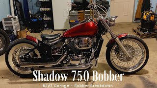 Shadow 750 Bobber BreakDown [upl. by Annanhoj]