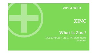 Supplements ZINC What is Zinc Used For Zinc Benefits [upl. by Nilkoorb973]