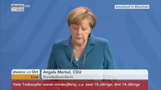 Anschlag in München Statement von Angela Merkel am 23072016 [upl. by Amitie]