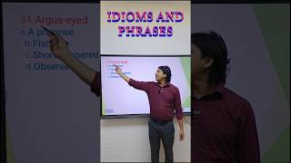 Arguseyed idiomsphrases english sscpyqenglishgrammarssccglsscgdytshortsshorts [upl. by Akisey]