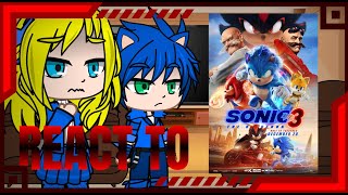 Sonic movie characters react to Sonic movie 3 trailer 2 Gacha club [upl. by Bartley747]