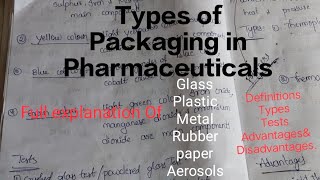 Packaging materialsGlassplasticrubbermetalAerosols typesampTestsamp Definitionspharmacy aerosols [upl. by Hendon]