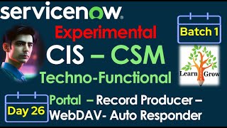 CIS  CSM Batch 1  Day 26  Portals  Record Producers  WebDAV  Auto Responder [upl. by Kwasi]