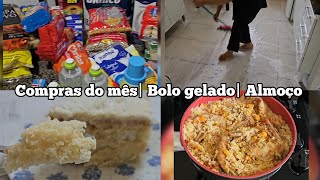 COMPRAS DE SUPERMERCADO LAVEI A COZINHA FIZ BOLO GELADO ALMOÇO RÁPIDO ROTINA DO DIA [upl. by Prendergast993]