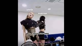 unnie vs maknae chaelisa funny behindthescene trending blackpink shorts fyp kpopdisc viral [upl. by Denbrook]