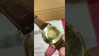 Authentic Omega Constellation 18k Yellow Gold Case w Leather Band Mens Watch omega goodwill [upl. by Martinez]