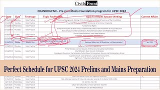 Perfect Schedule for UPSC 2024 Prelims and Mains Preparation  Chandrayan Program video explanation [upl. by Sabah]