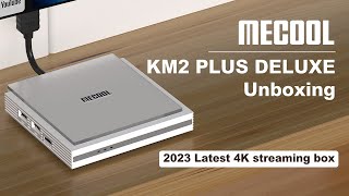 MECOOL KM2 PLUS DELUXE Smart TV Box 4G 32G WiFi6 1000M Android TV Box 4K Unboxing [upl. by Ahcatan887]