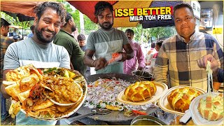 INCREDIBLE Pro Max Delhi Street Food 😍 Kishore Tadka Chole Kulche Bhature Pull Apart Garlic Bread [upl. by Legyn]