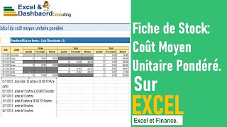 Comment concevoir une Fiche de Stock d’après la méthode du coût moyen unitaire pondéré avec Excel [upl. by Avrenim]