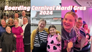 Boarding Carnival Mardi Gras for the very first time skylars first ever cruise [upl. by Alarick971]