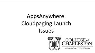 AppsAnyWhere Cloudpaging Launch Issues [upl. by Ardet]