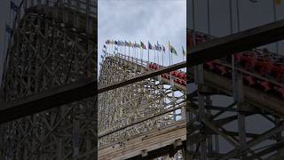 Cu Chulainn Wooden Coaster Lift Hill at Emerald Park Ireland shorts themepark [upl. by Anavrin]