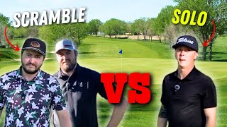 2v1 Scramble Against Low Handicap Golfer Can we Compete [upl. by Dang]