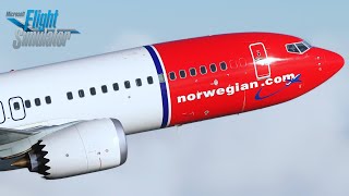 MSFS  PRE RELEASE IFLY 737 MAX Full Flight from Copenhagen to Oslo [upl. by Ettenuahs921]