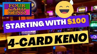 4 Card Keno Playing Strategy at the casino with a 3 spot pattern  4 card keno 3 spot  video Keno [upl. by Derron]