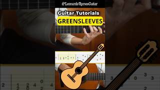 GREENSLEEVES Fingerstyle 🎸 Tutorial  TABS greensleeves guitarlesson guitar shorts [upl. by Abih]