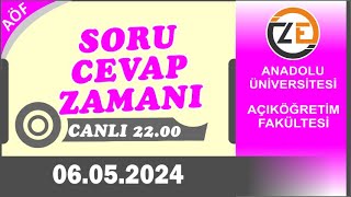 AÖF 06 05 2024 Canlı  Soru Cevap Zamanı  Açıköğretim DGS KPSS YKS [upl. by Quillon146]