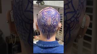 Smooth Tattoo head shaved design 👩🏻‍🦲baldisbeautiful shorthairdontcare [upl. by Sordnaxela334]