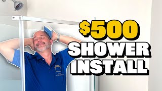 Plastic Wall Shower Kit Install From Home Depot [upl. by Niabi]