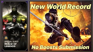 ROL World Record  No Boosts Speedrun  Agent Venom mcoc [upl. by Ehcar]